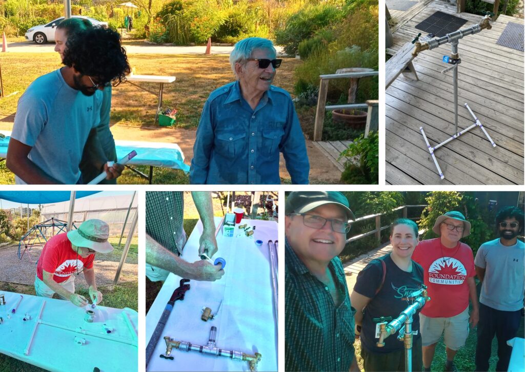 a montage of photos showing scenes from the irrigation workshop